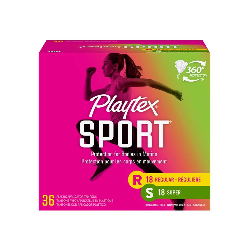Playtex Sport Tampons Multipack Regular & Super Unscented 36ct