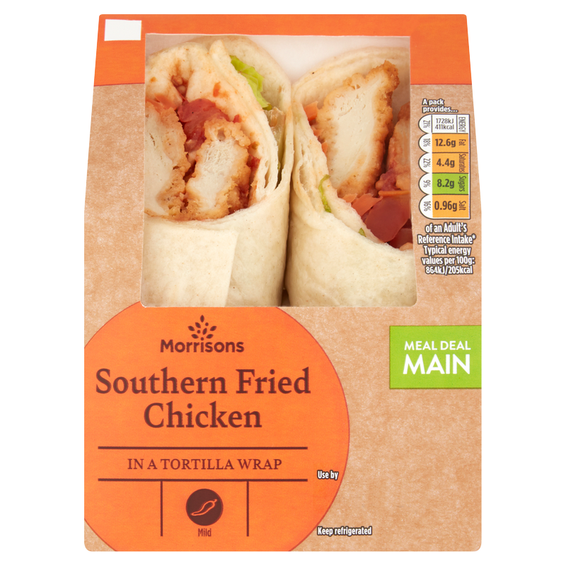 Morrisons Southern Fried Chicken Wrap, 1pcs