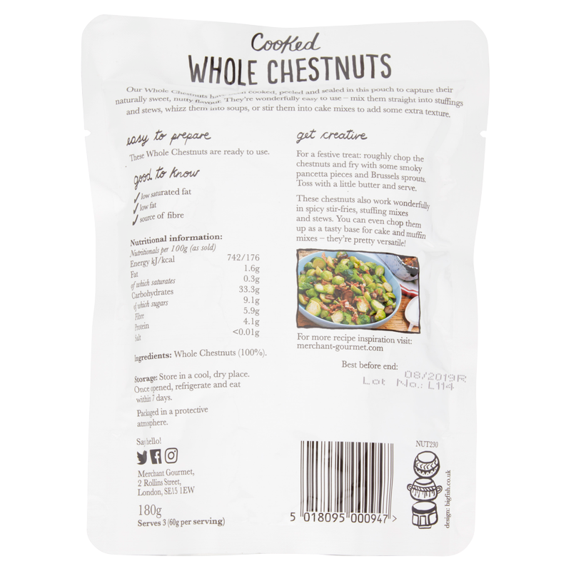 Merchant Gourmet Cooked and Peeled Whole Chestnuts, 180g
