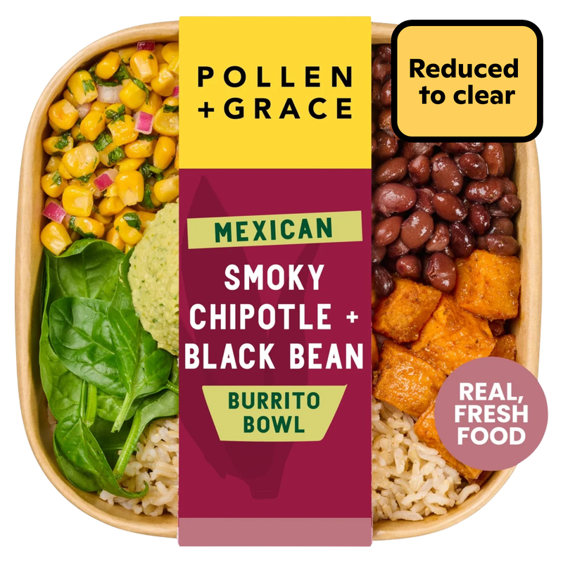 Reduced - Pollen & Grace Mexican Smoky Chipotle & Black Bean Burrito Bowl, 275g