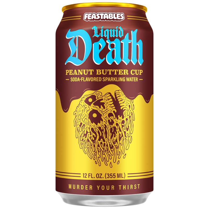 Liquid Death Soda-Flavored Sparkling Water Feastables Peanut Butter Cup 6pk 12oz Can