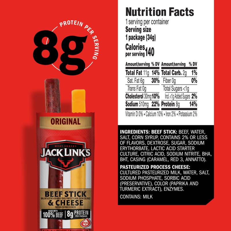 Jack Link's Original Beef Dried Meat & Cheese 1.2oz