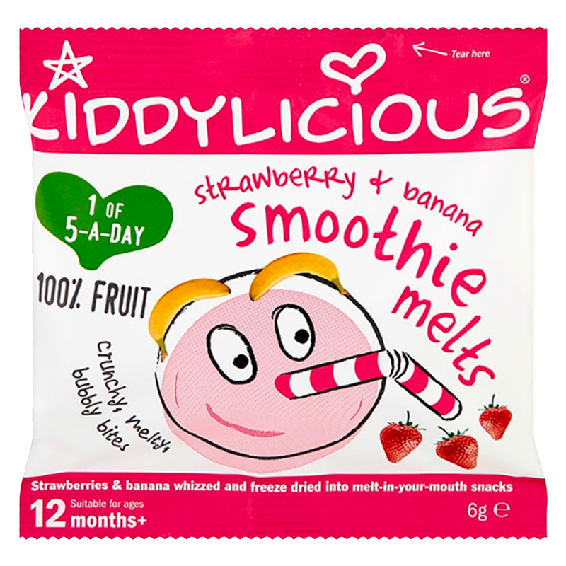 Kiddylicious Strawberry Smoothie Melts, 6g