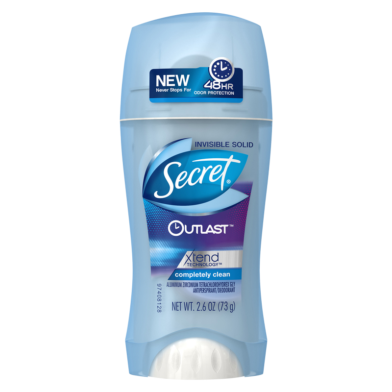 Secret Outlast Antiperspirant Deodorant Xtend Completely Clean 2.6oz