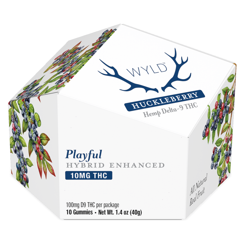 Wyld Huckleberry Hybrid THC 10mg Gummies, 10 Count