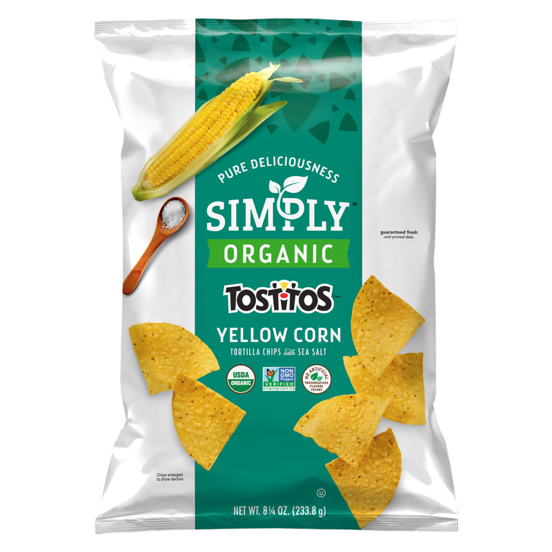 Tostitos Simply Organic Tortilla Chips Yellow Corn With Sea Salt, 8.25oz