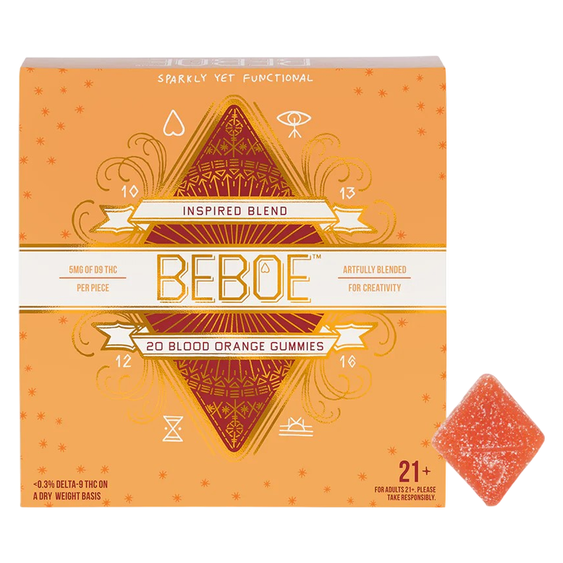 Beboe Inspired Blood Orange Gummies, 5mg D9 THC, 80ct Bundle