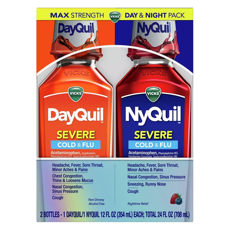 Vicks DayQuil + NyQuil Combo SEVERE Liquid 2x12oz