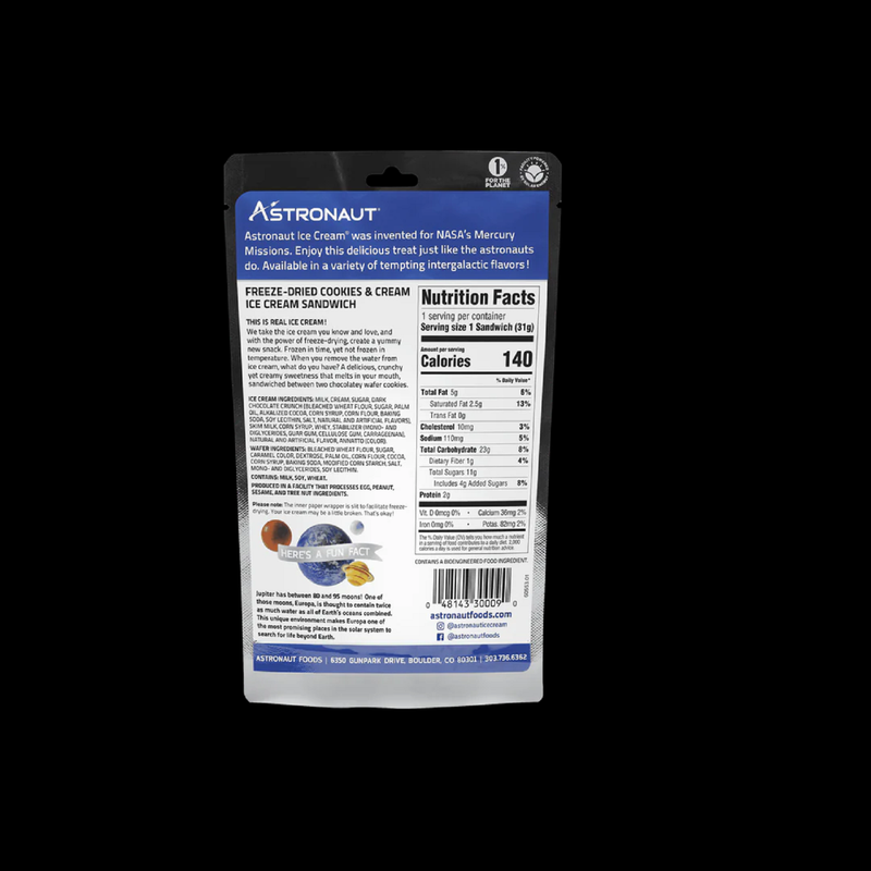 Astronaut Cookies & Cream Ice Cream Sandwich 2oz 