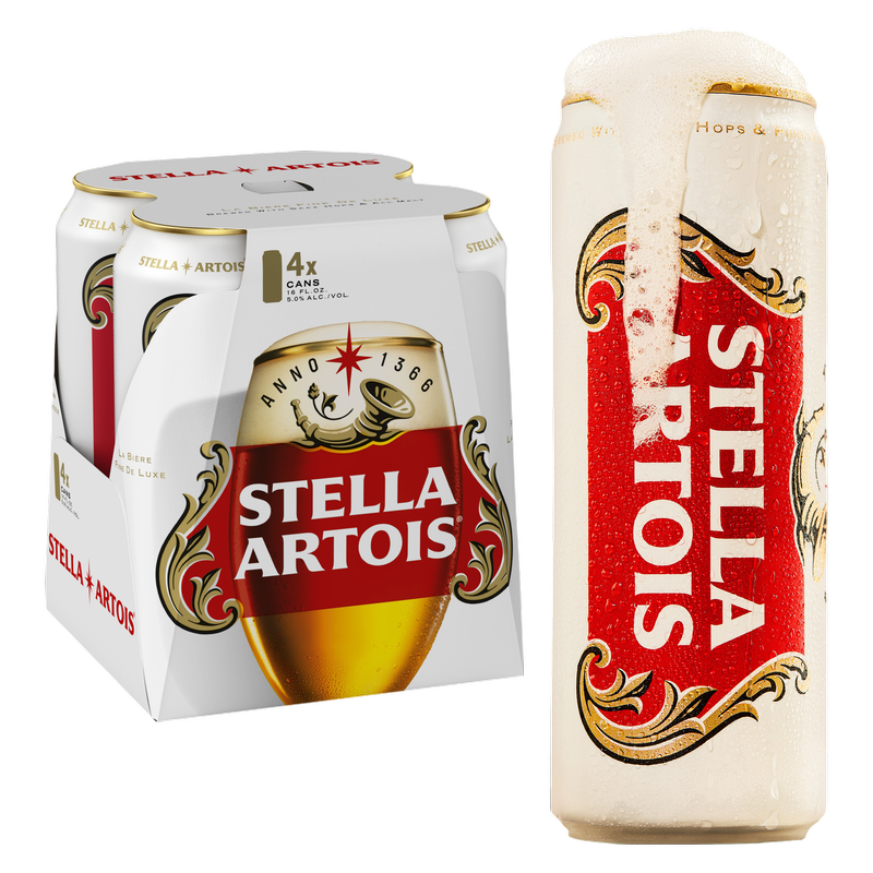 Stella Artois 4pk 16oz Can 5% ABV