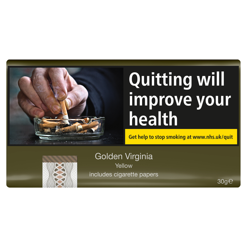 Golden Virginia Yellow Tolling Tobacco Includes Cigarette Papers, 30g