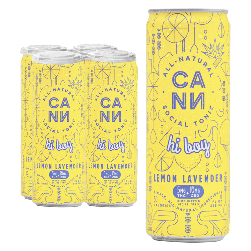 Cann Lemon Lavender 5mg THC 10mg CBD Seltzer 4pk 12oz Can