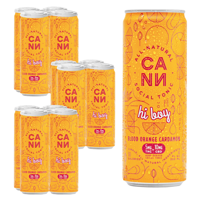 Cann Blood Orange Cardamom 5mg THC 10mg CBD Seltzer 12pk 12oz Can