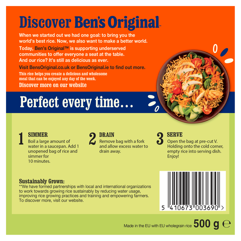 Ben's Original Boil-In-Bag Wholegrain Rice, 500g