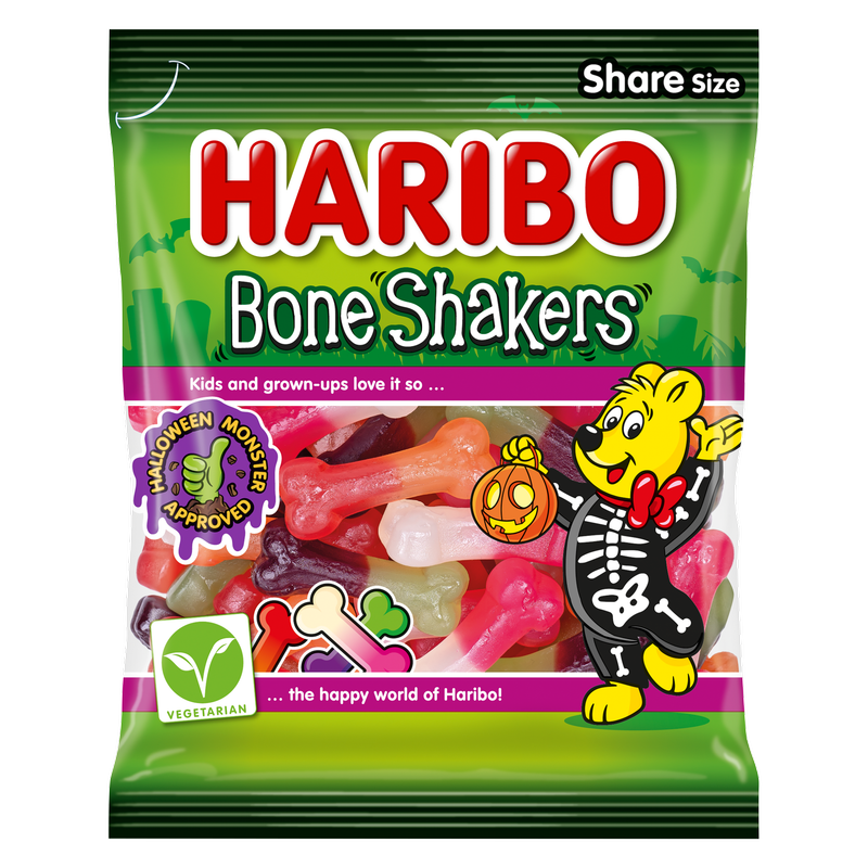 Haribo Bone Shakers Share Size Sweets Bag, 160g
