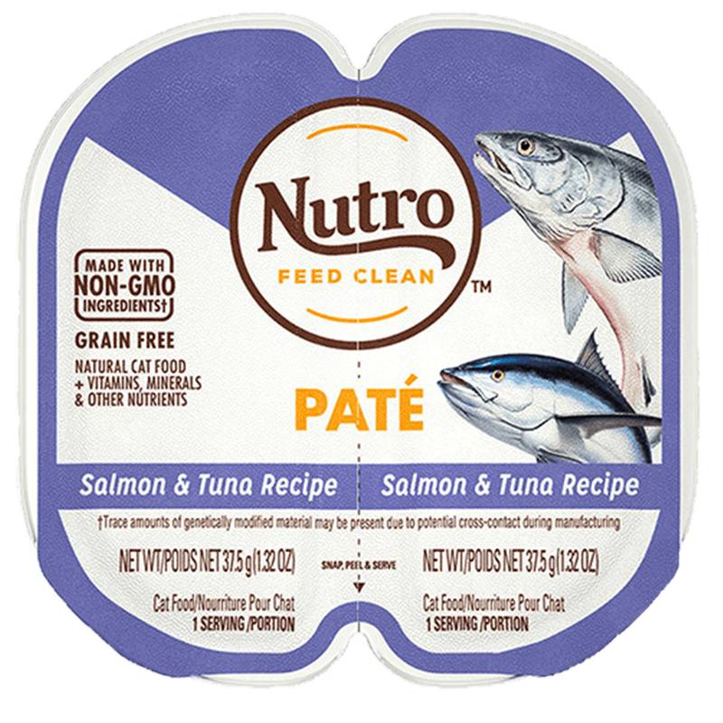 6 Ct Nutro Perfect Portions Trays Grain-Free Pate Salmon & Tuna Recipe Wet Cat Food 2.6oz