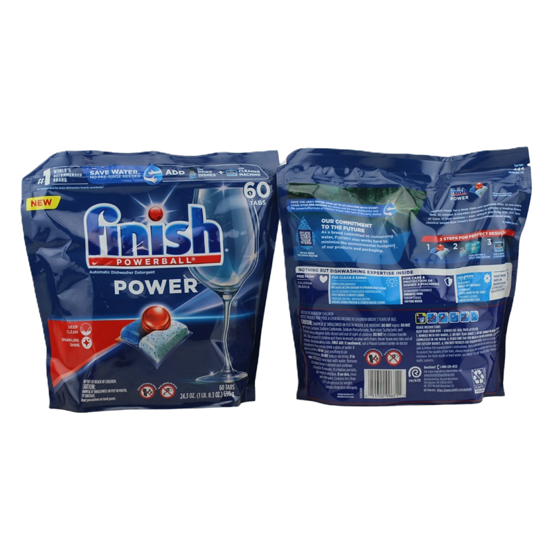 Finish Powerball Automatic Dishwasher Detergent Power 60ct Tablets