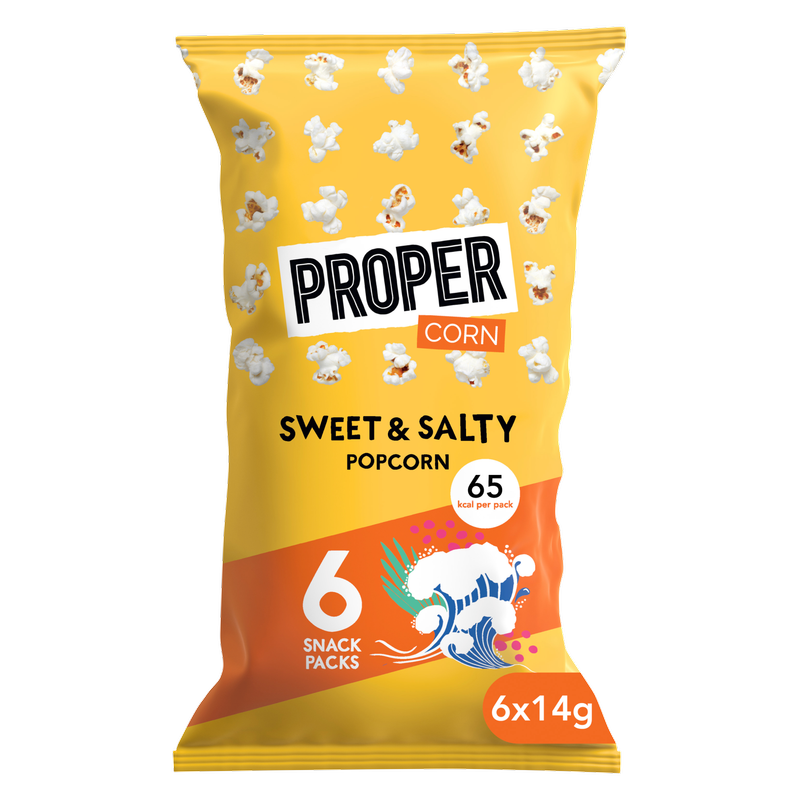 Propercorn Sweet & Salty Popcorn, 6 x 14g
