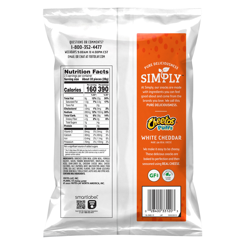 Simply Cheetos Puffs White Cheddar 2.5oz