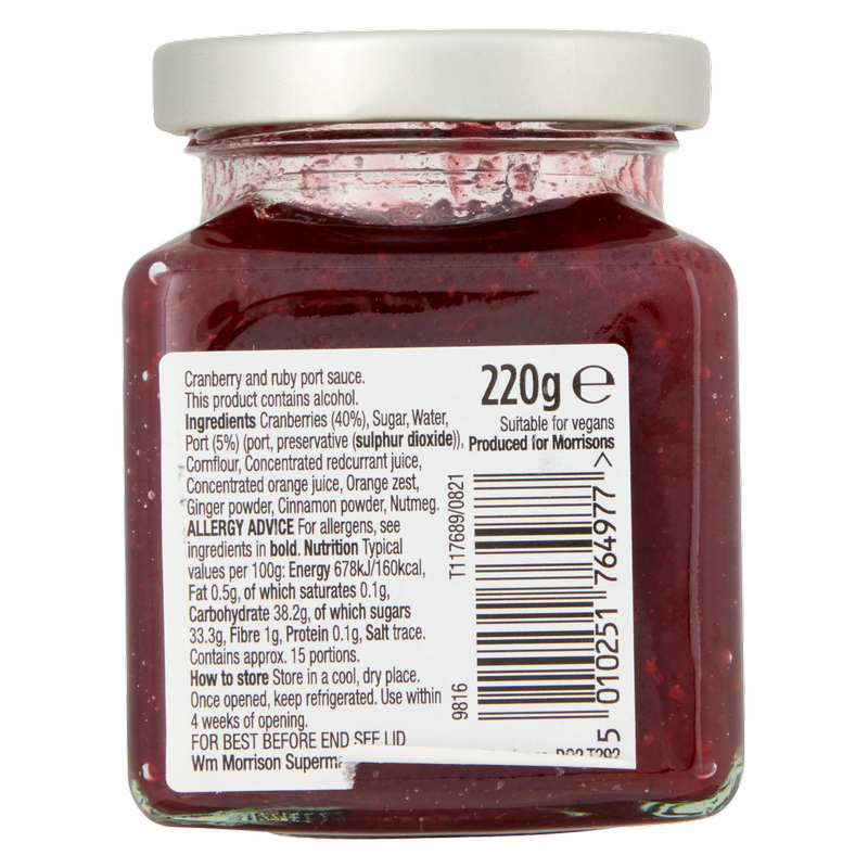 Morrisons The Best Cranberry Sauce With Port, 220g