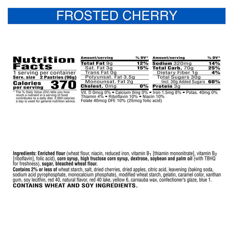 Pop-Tarts Frosted Cherry Breakfast Toaster Pastries 2ct