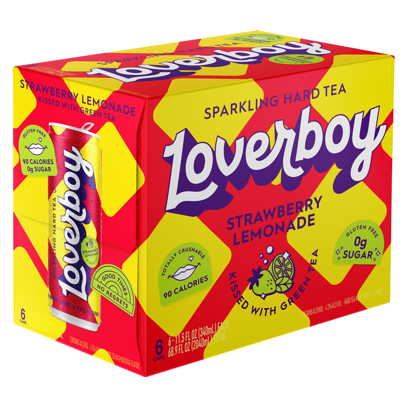 Loverboy Strawberry Lemonade Sparkling Hard Tea 6pk 12oz Can 4.2% ABV