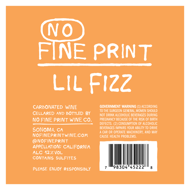 No Fine Print Lil Fizz Sparkling 4pk 250 ml Can