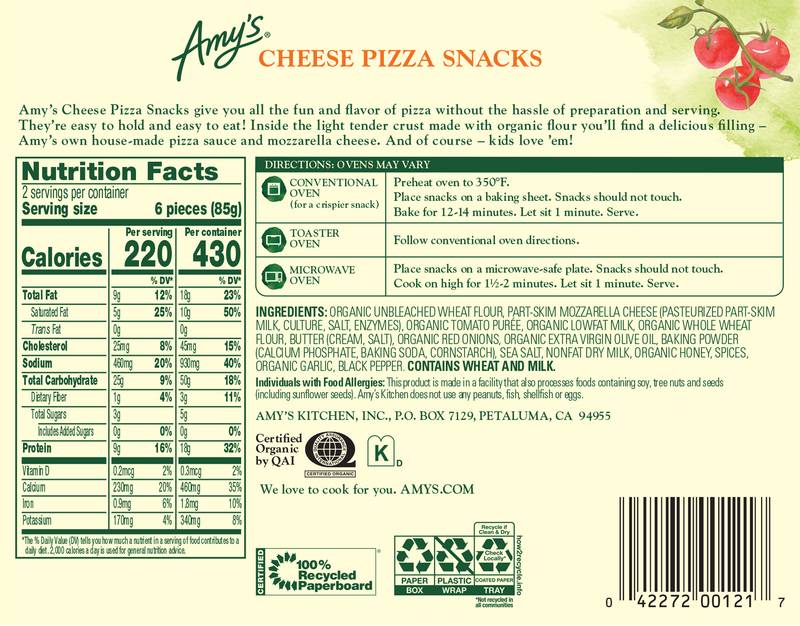 Amy's Cheese Pizza Snack 