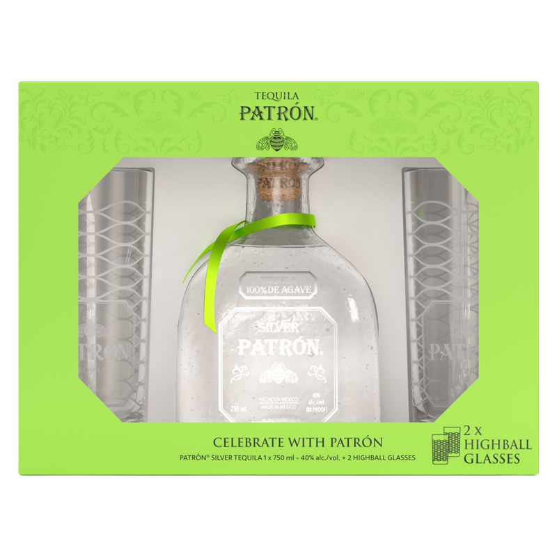 Patron Silver Tequila With Gift Set 750ml Bottle