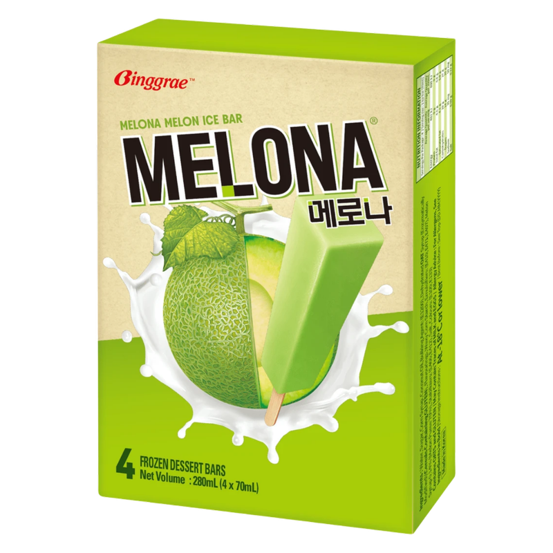 Melona Melon Flavour Ice Cream Stick, 4 x 70ml