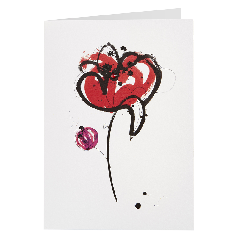 NIQUEA.D "Red Poppy" Blank Greeting Card 5x7 inches