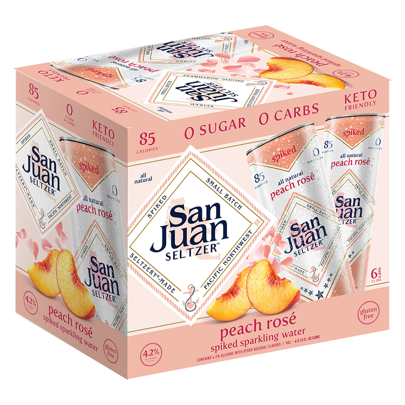 San Juan Spiked Seltzer Peach Rose 6pk 12oz Can 4.2% ABV