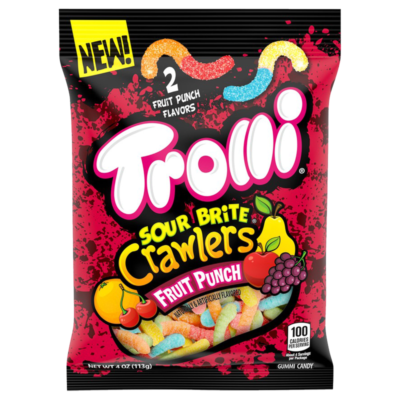 Trolli Fruit Punch Sour Brite Crawlers Gummy Candy 4oz