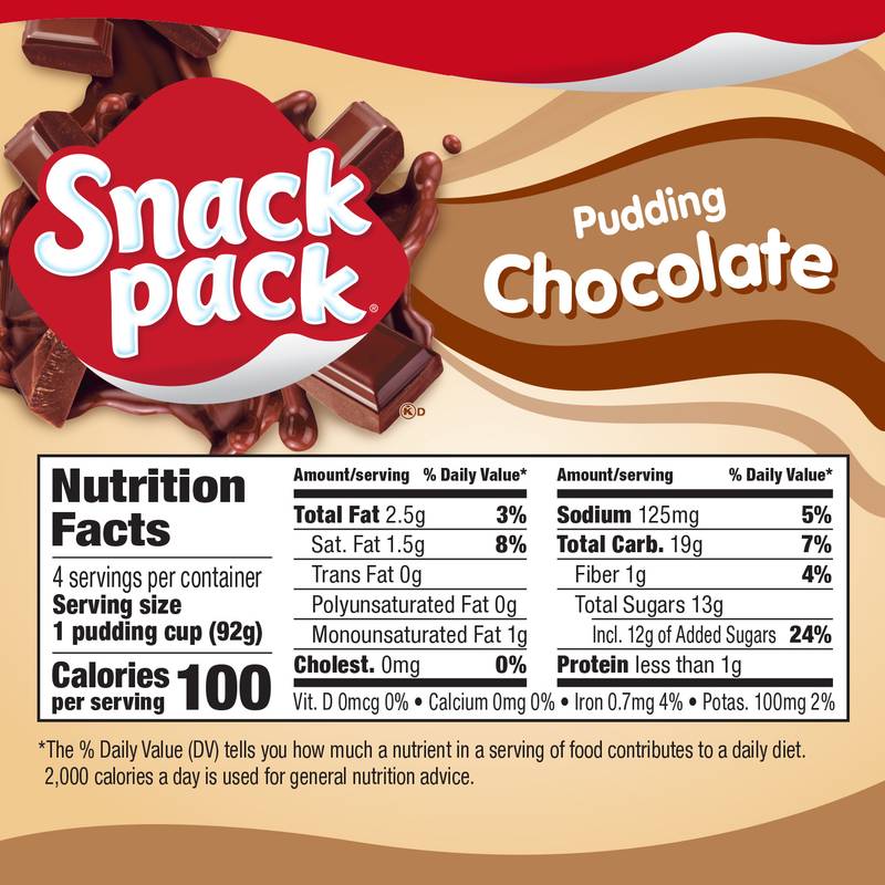 Snack Pack Chocolate Pudding - 4ct/12oz