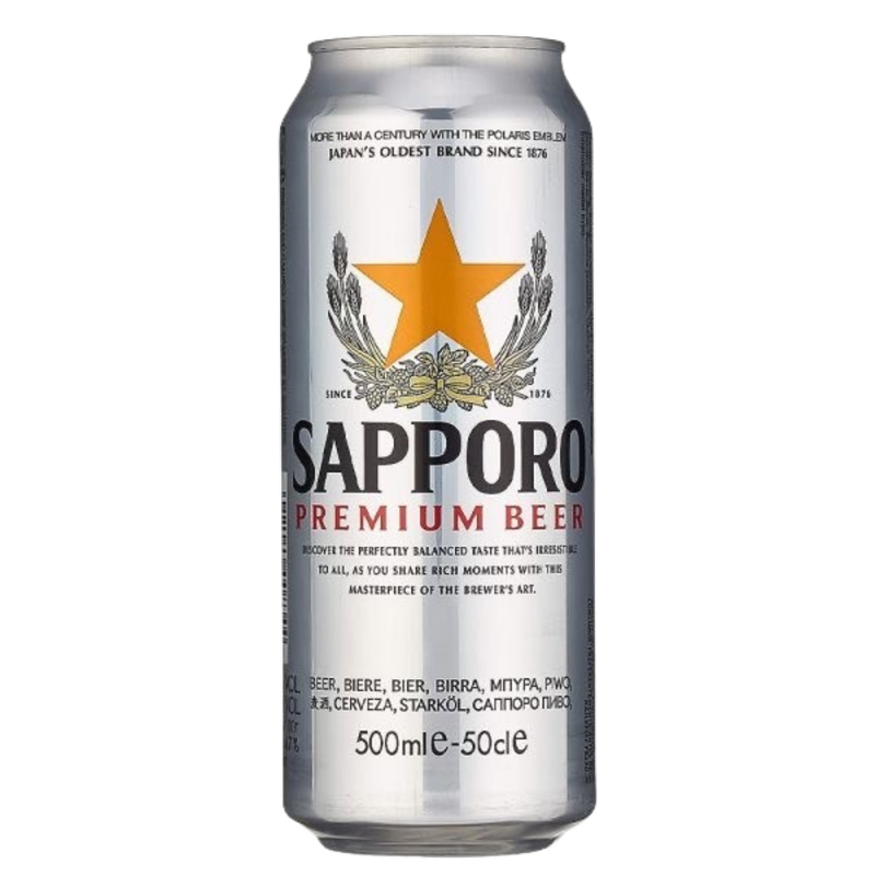 Sapporo Premium Lager Beer, 500ml