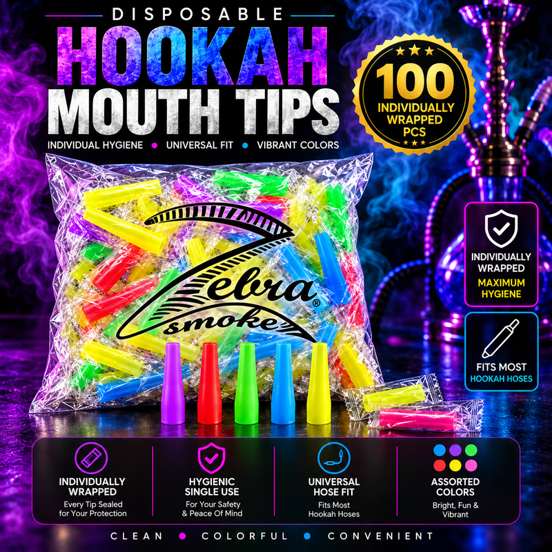 Double-Sided Hookah Mouth Tips, 100 Count