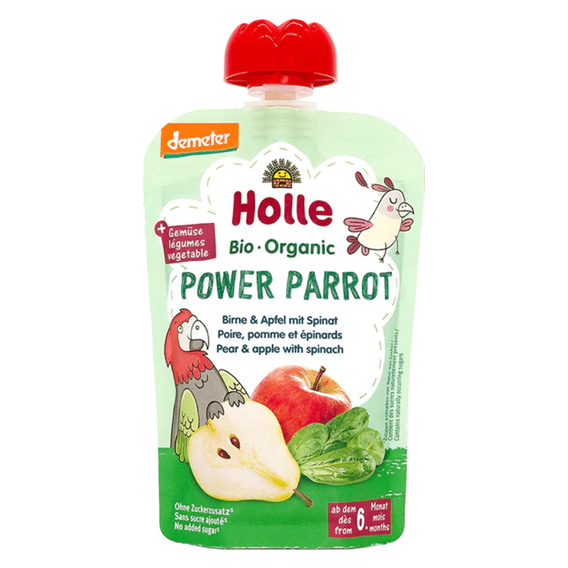 Holle Organic Fruit & Veggie Puree Pouch-Power Parrot, 3.5oz