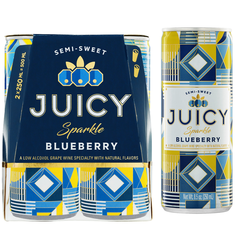 Juicy Sparkle Blueberry Sparkling Wine Can 2pk 250ml