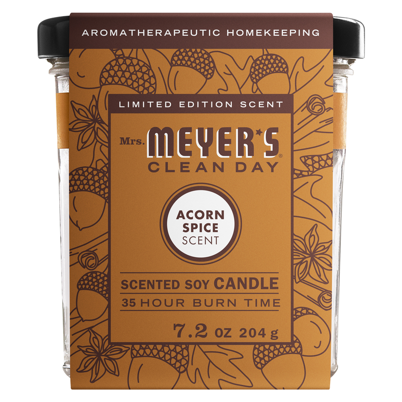 Mrs. Meyer's Clean Day Scented Soy Candle in Acorn Spice 7.2 Ounce Candle