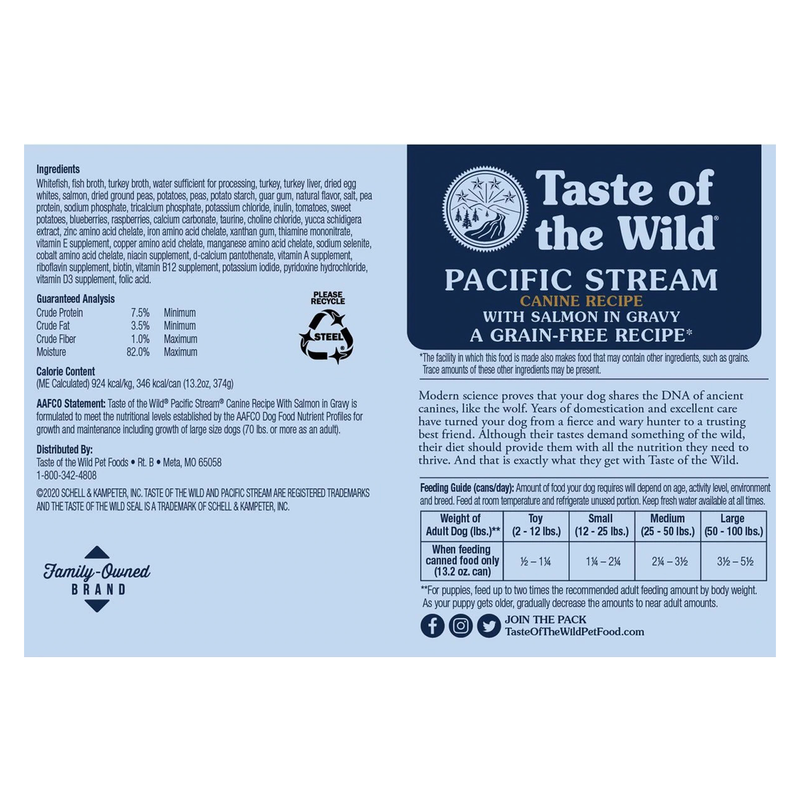  Taste of the Wild Pacific Stream Can Dog 13.2 oz
