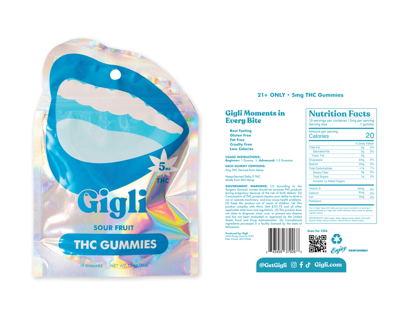 Gigli Sour Fruit THC-Infused Gummies 5 mg THC, 10 ct.