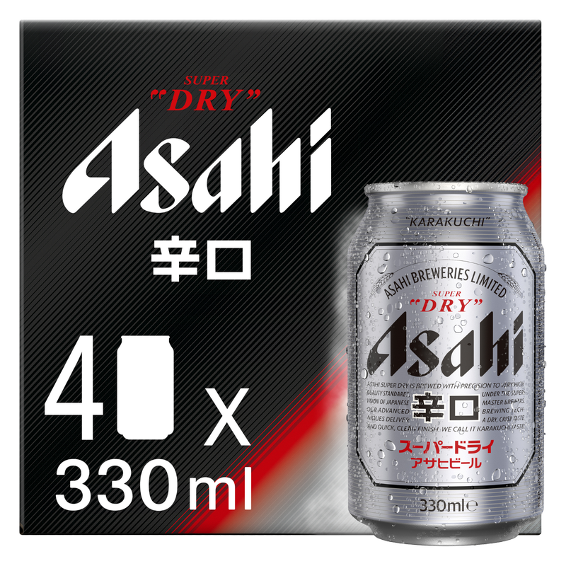 Asahi Super Dry Cans, 4 x 330ml