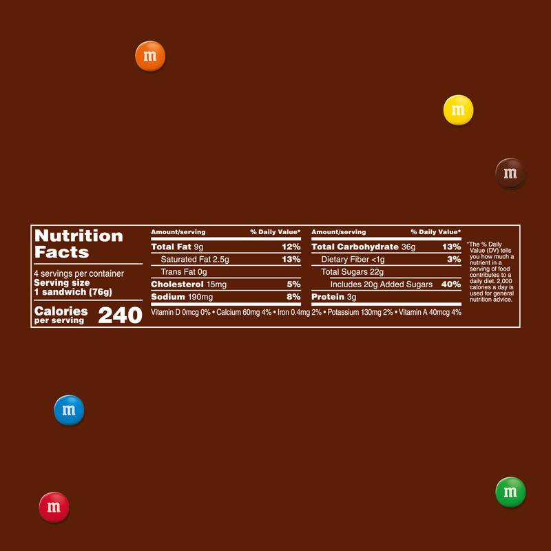 M&M'S Chocolate Ice Cream Cookie Sandwiches, 4ct