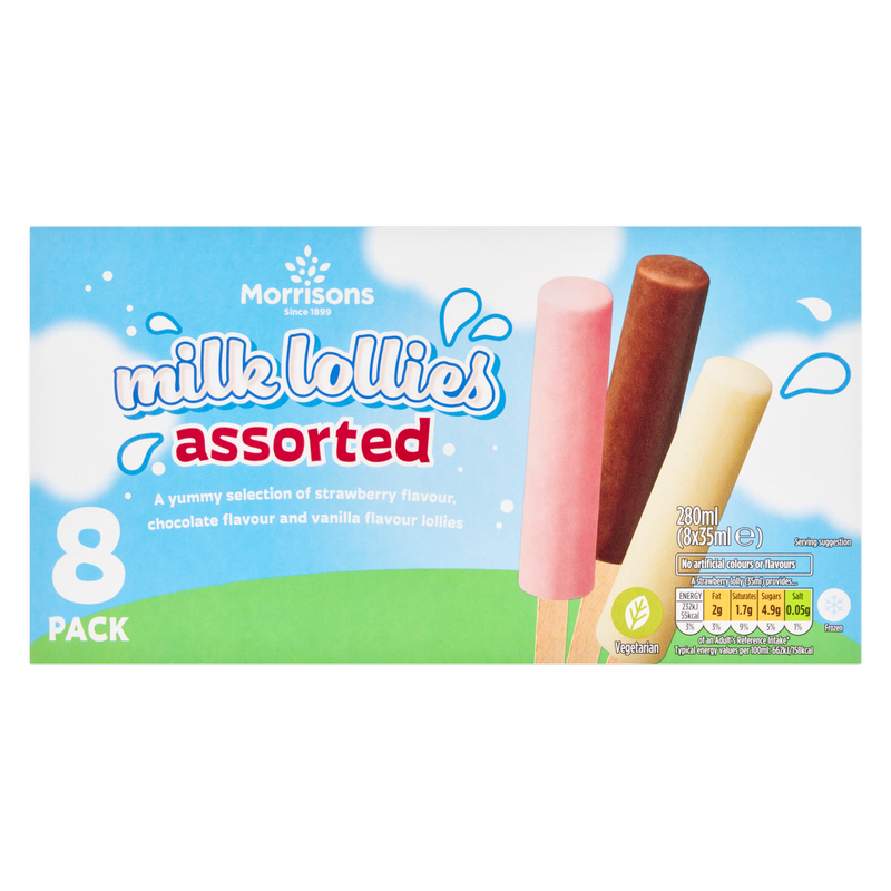 Morrisons Milk Lollies, 8 x 85ml