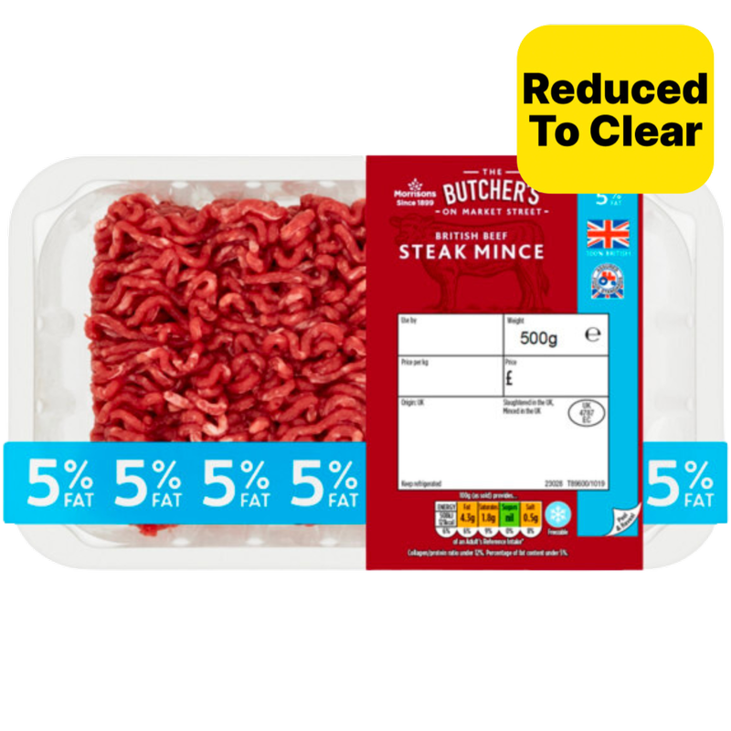 Reduced - Morrisons Lean Beef Mince 5% Fat, 525g