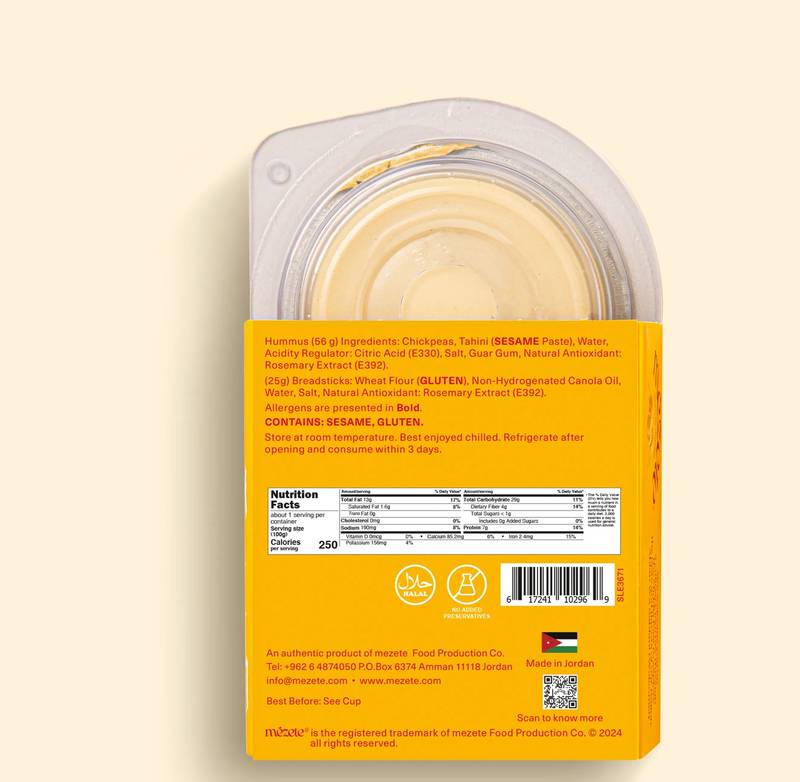 Mezete Hummus On the Go Classic Breadsticks 2.86oz