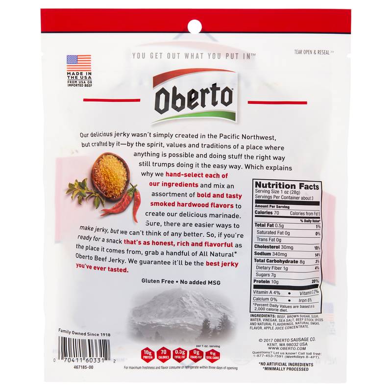 Oberto All Natural Spicy Sweet Beef Jerky 3.75oz