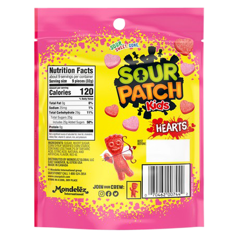 Sour Patch Kids Gummy Hearts 10oz