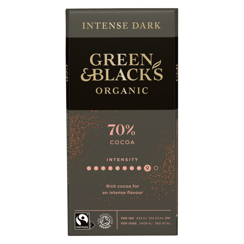 Green & Black's Organic 70% Dark Chocolate Bar, 90g