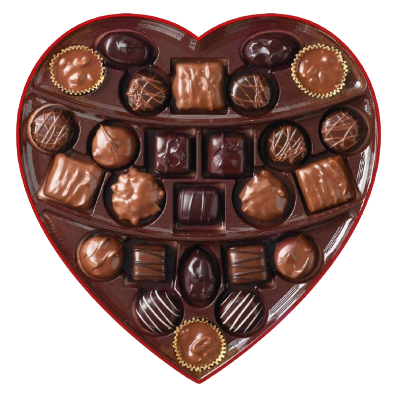 Russell Stover Assorted 26 Piece Chocolates Red Foil Heart, 15.05oz